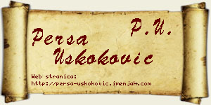 Persa Uskoković vizit kartica